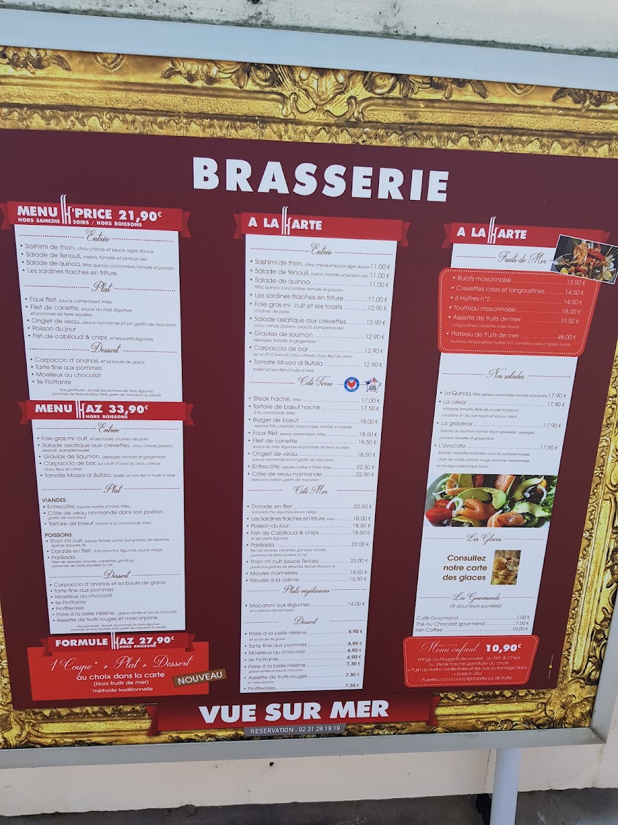 Menu Le Kaz, Brasserie Panoramique Du Casino De Cabourg-5